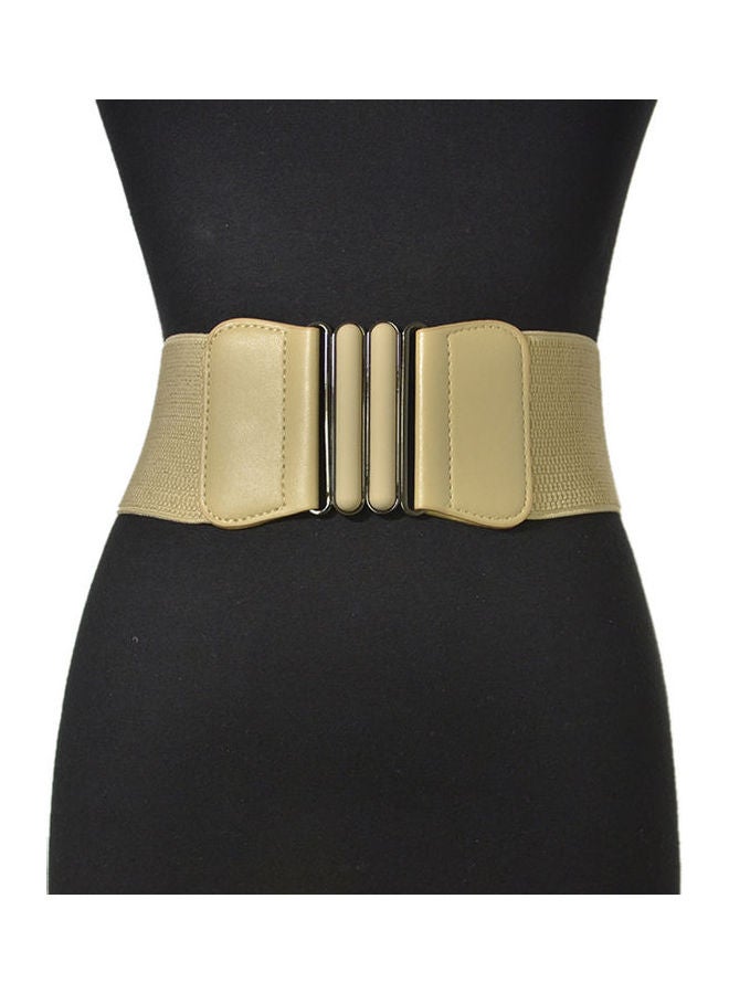 Casual Ellastic Waist Belt Beige
