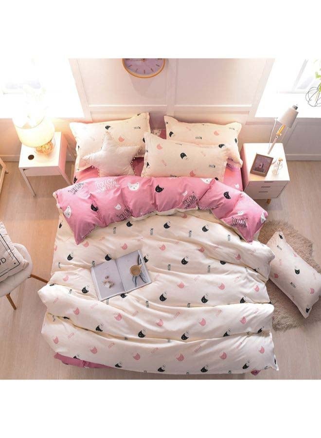 4-Piece European Style Luxury Jacquard Single Bedding Set Polyester Multicolour