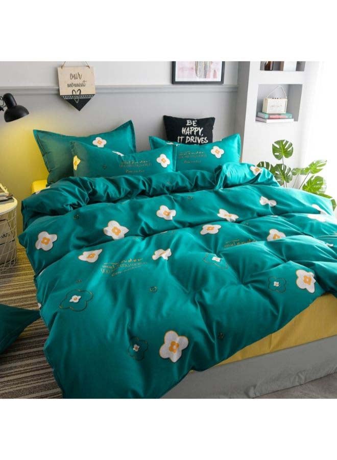 4-Pieces Of Fan Bao Bedding Set Polyester Green