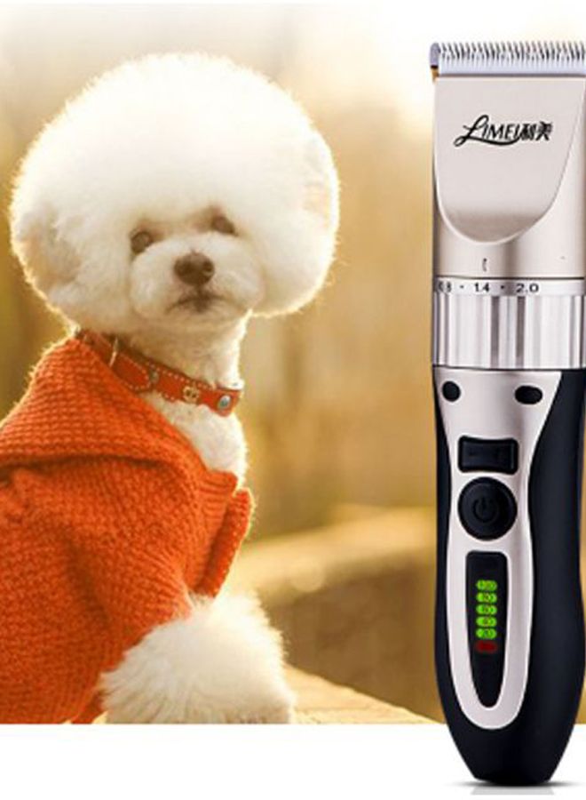 Professional Electric Dog And Cat Hair Clipper Black/Gold/Silver 1kg