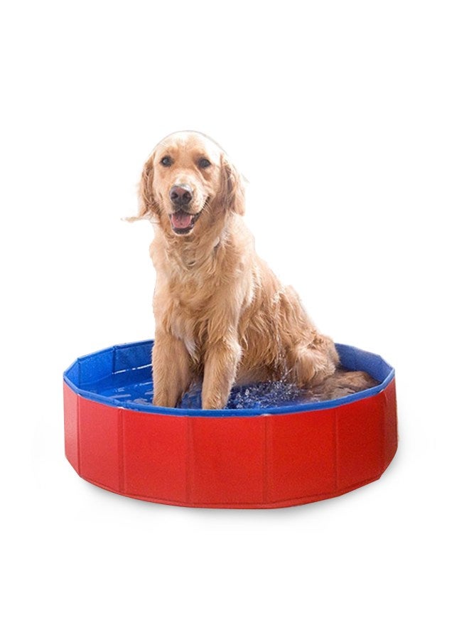 Foldable Pet Bathing Tub Red/Blue