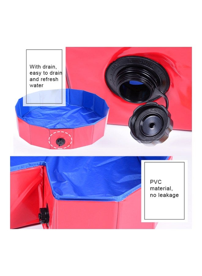 Foldable Pet Bathing Tub Red/Blue