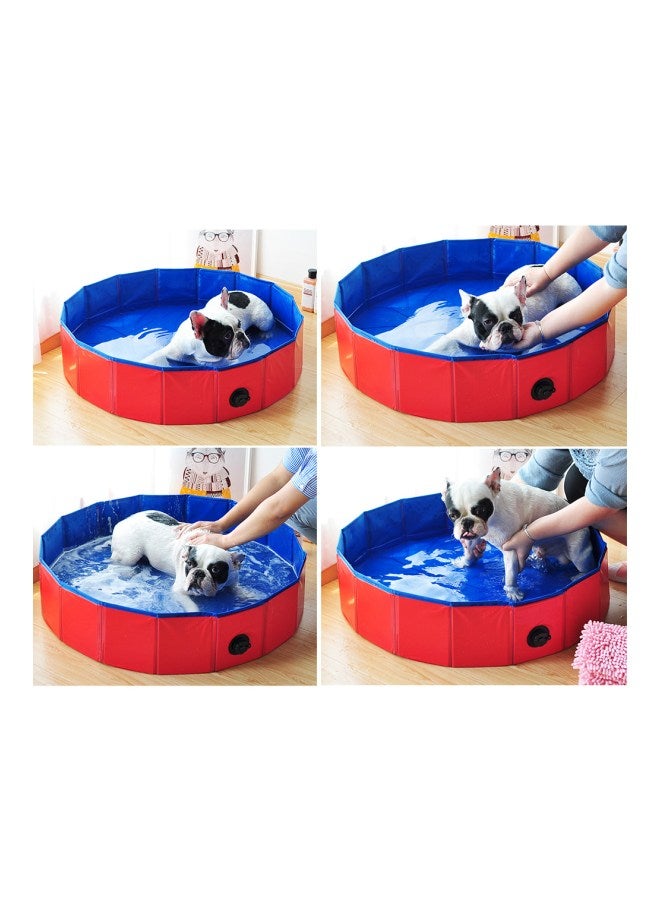 Foldable Pet Bathing Tub Red/Blue