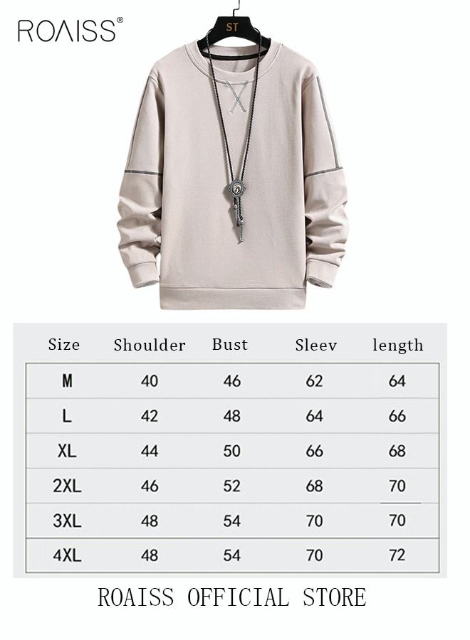 Men's Crewneck Sweater Soft Casual Sweaters for Men Classic Pullover Sweaters Basic Tops Knitted Thermal Fleece Sweatshirt Fall Winter Clothing for Men Teens