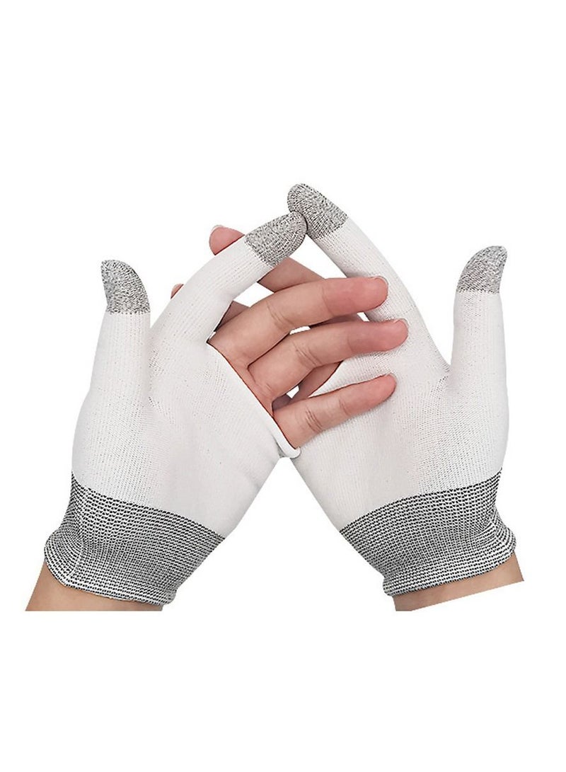 E-Sports Gaming Gloves Finger Sleeves Anti-Sweat Breathable Thumb for Highly Sensitive Nano-Silver Fiber Material Nylon Touch Screen PUBG Mobile Phone Games Accessories