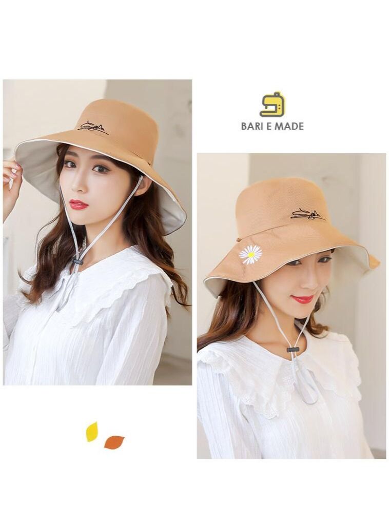 Little daisy beach hat ladies big brim hat sun protection hat