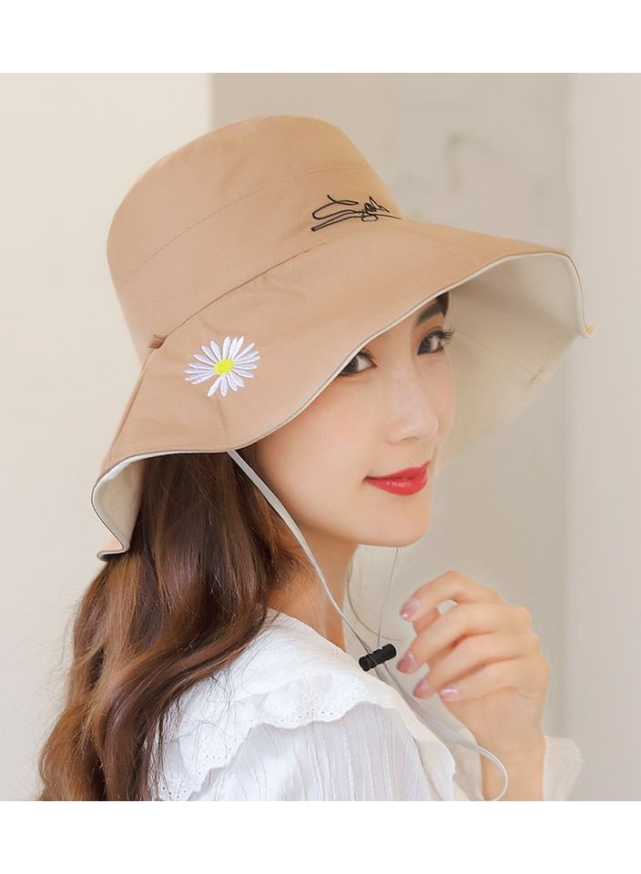 Little daisy beach hat ladies big brim hat sun protection hat