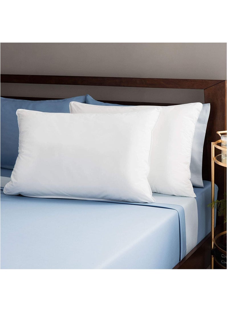 Hollow Fiber Pillows Set of 2 for Stomach and Back Sleepers Super Soft Hotel Quality, Standard Size Bed Pillow is Wrinkle Resistant and Breathable (White)