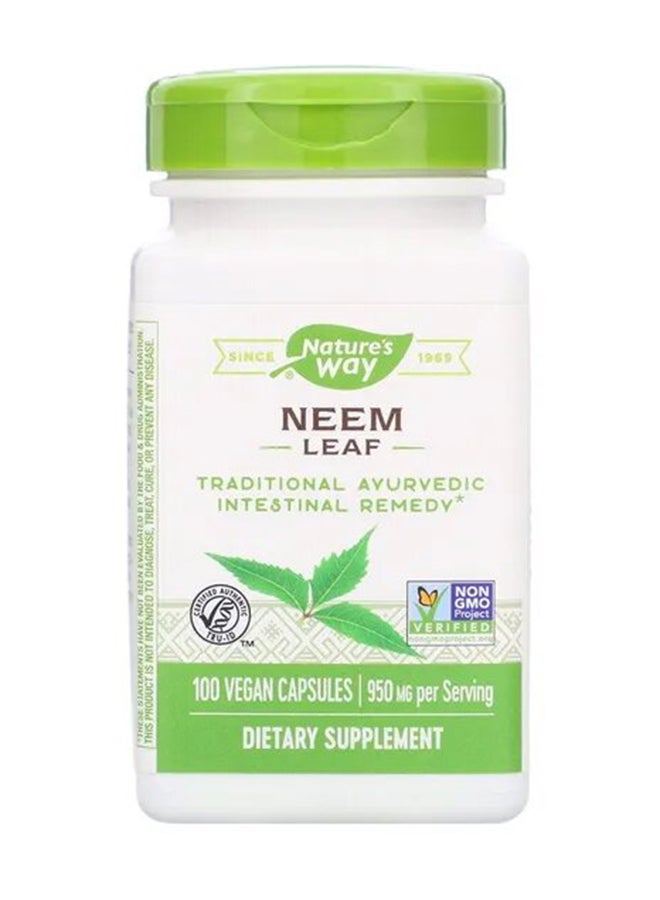 Dietary Supplement  Premium Herbal Neem Leaf 950 Mg - 100 Capsules