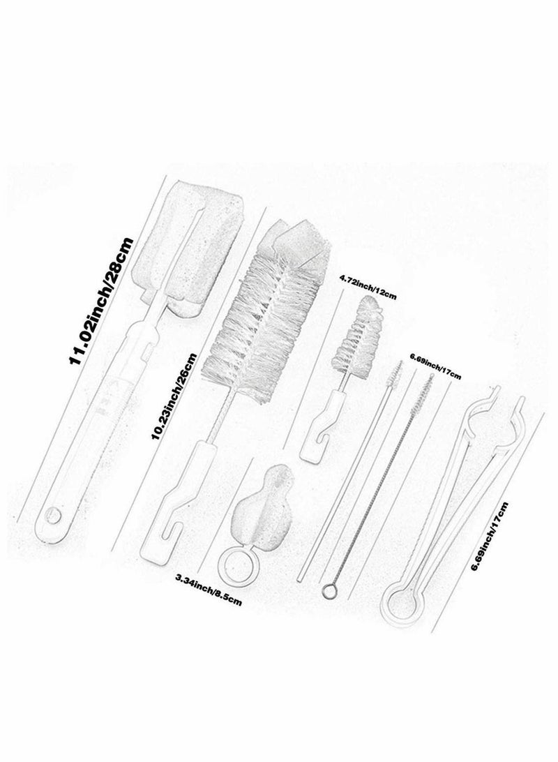 Bottle Cleaning Brush Set & Nylon Pipe Cleaner Set,Multipurpose Brushes for Narrow Neck Bottles, Tea Kettle Spout and More