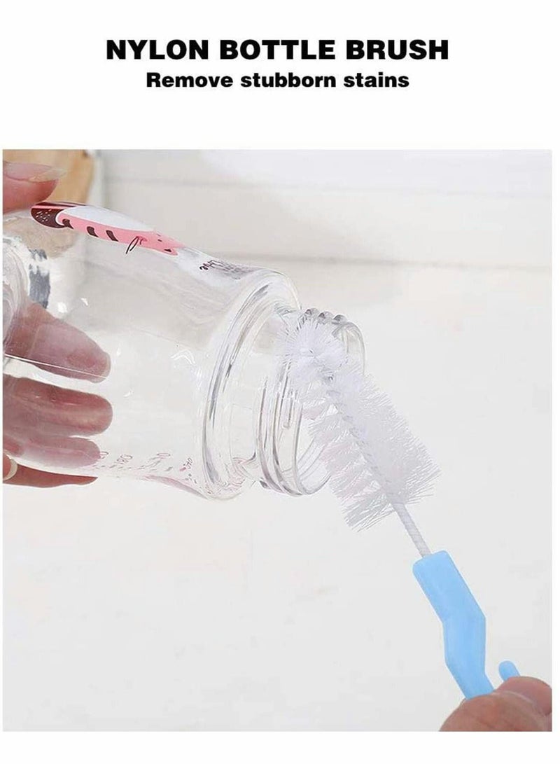 Bottle Cleaning Brush Set & Nylon Pipe Cleaner Set,Multipurpose Brushes for Narrow Neck Bottles, Tea Kettle Spout and More