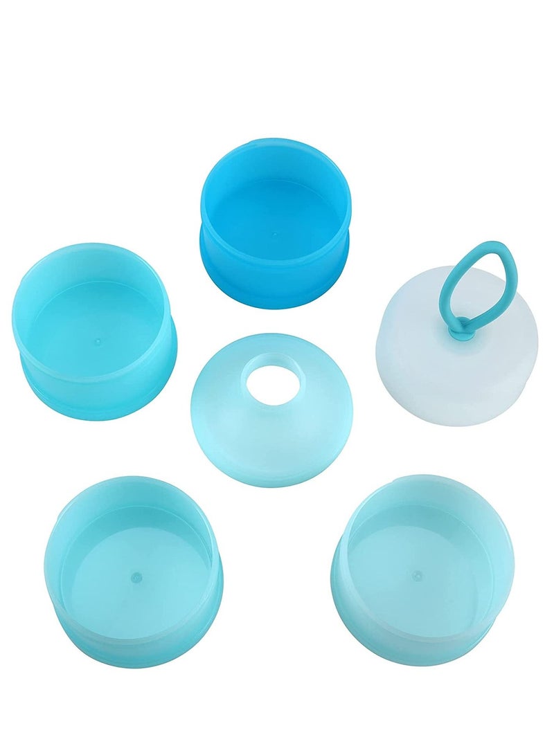 Formula Dispenser, Non-Spill Stackable Baby Snack Storage Container, 4 Layers Milk Powder Stackable, Container for Travel, BPA Free, 2 Pack