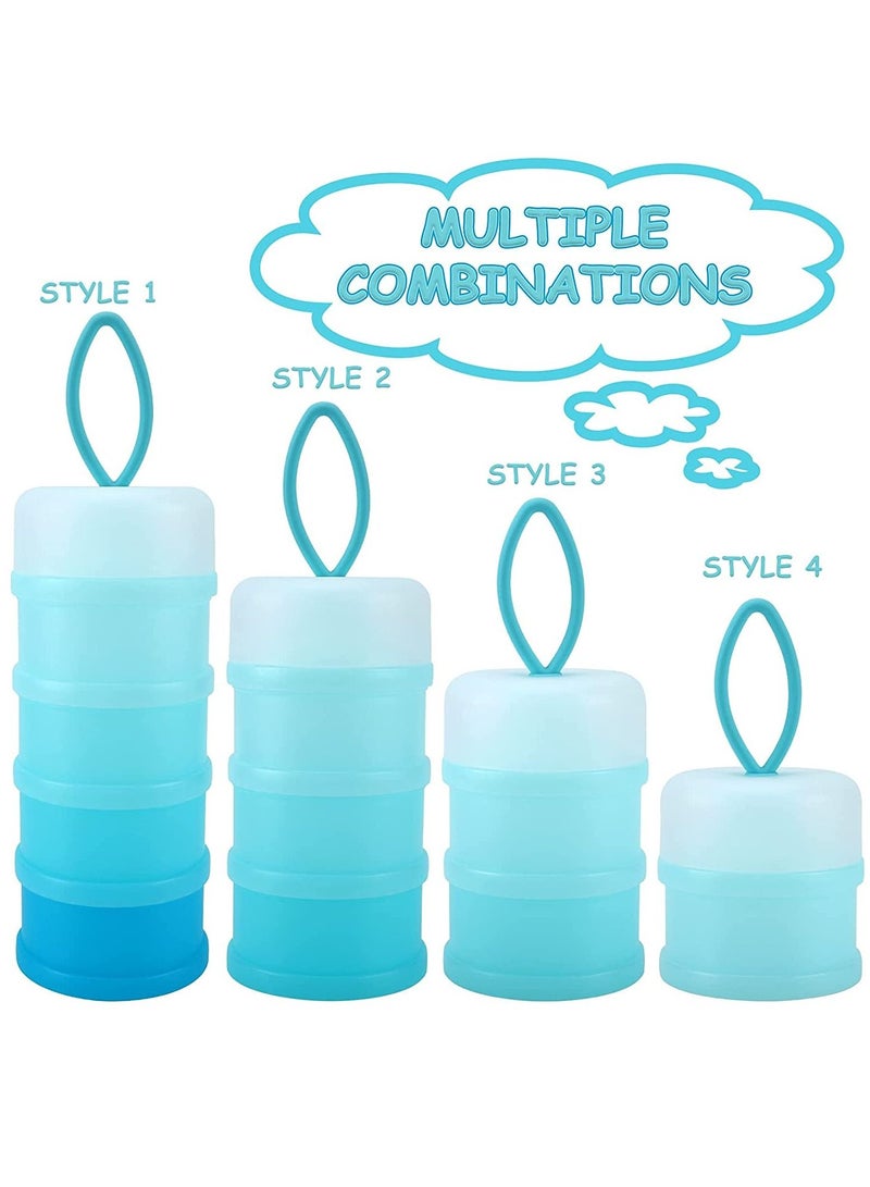 Formula Dispenser, Non-Spill Stackable Baby Snack Storage Container, 4 Layers Milk Powder Stackable, Container for Travel, BPA Free, 2 Pack