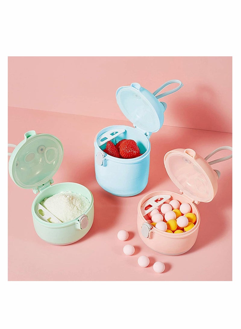 Formula Dispenser, Baby Portable Milk Powder Dispenser Snack Storage Container for Travel Bedroom Outdoor Infant Toddler Children (Large Pink)