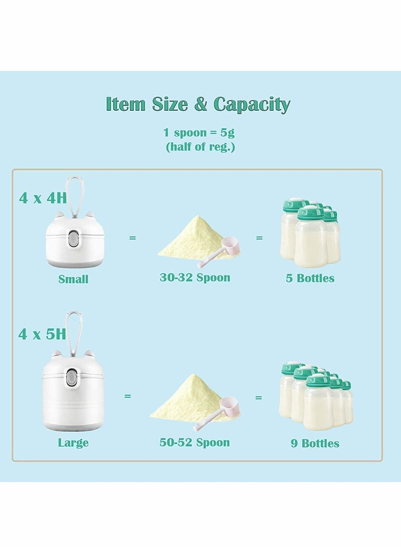 Formula Dispenser, Baby Portable Milk Powder Dispenser Snack Storage Container for Travel Bedroom Outdoor Infant Toddler Children (Large Pink)