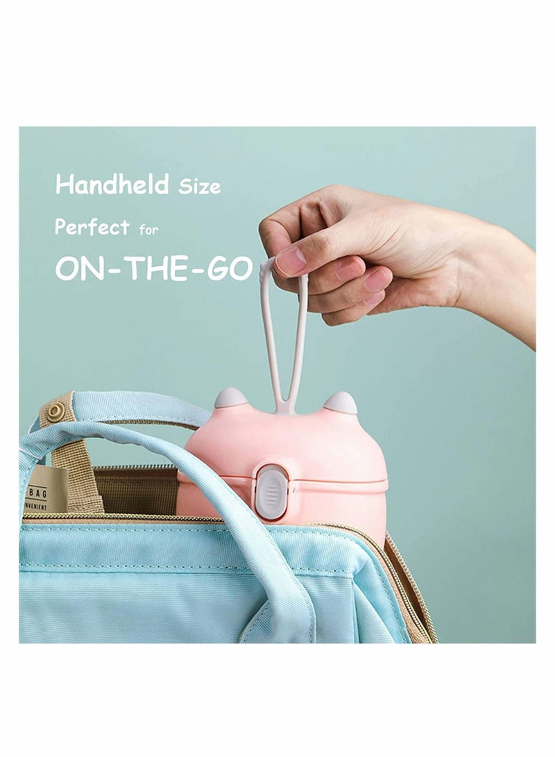 Formula Dispenser, Baby Portable Milk Powder Dispenser Snack Storage Container for Travel Bedroom Outdoor Infant Toddler Children (Large Pink)