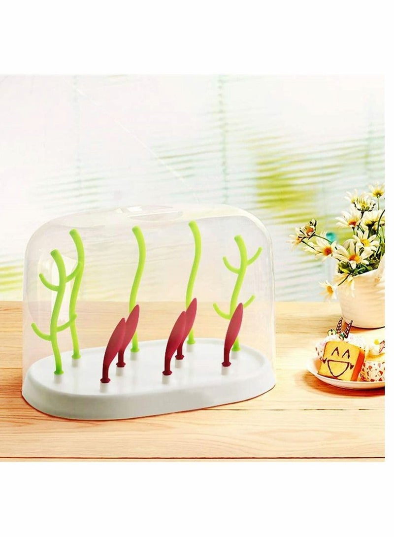 Baby Bottle Dryer Rack, Feeding Bottles Pacifier Cup Holder, Plastic Newborn Cleaning Drainer Holder Drying Safe for Bottles, Teats, Cups, Pump Parts, 1 Pcs