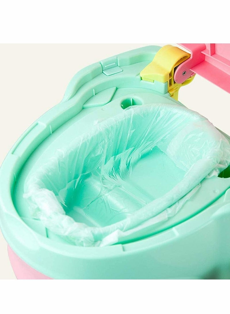 100pcs Portable Potty Chair Liners with Drawstring Bags Disposable for Baby Toilet Training Seat, Travel Universal Cleaning Bag Kids Toddlers Adults Pets Outdoors