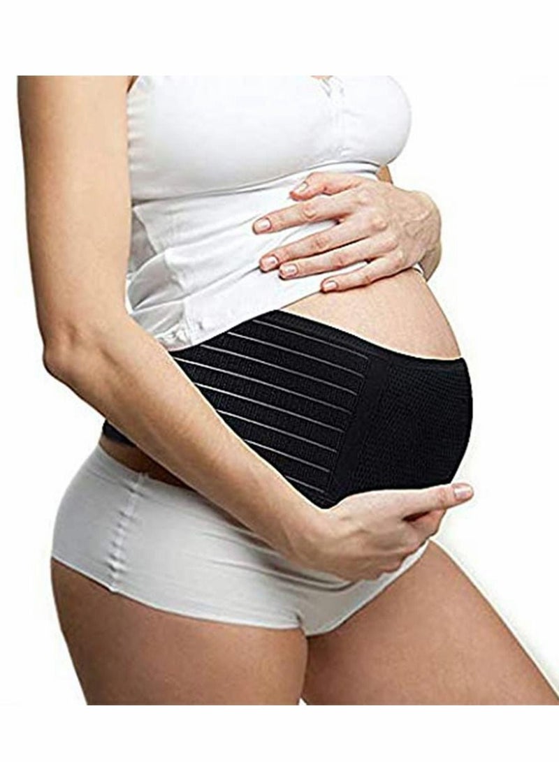 Maternity Belt, Pregnancy Support, Bump Band Abdominal, Belly Back Brace Strap (Black)