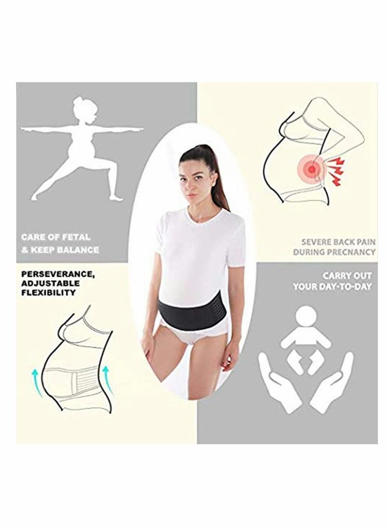 Maternity Belt, Pregnancy Support, Bump Band Abdominal, Belly Back Brace Strap (Black)