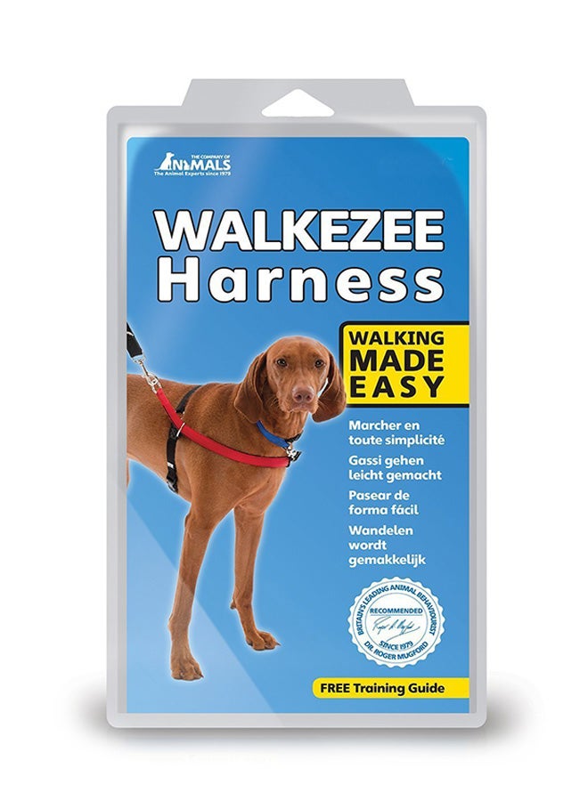Dog Walkezee Harness Black/Blue/Red Largecm