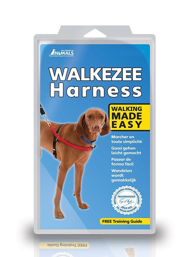 Dog Walkezee Harness Black/Blue/Red Smallcm