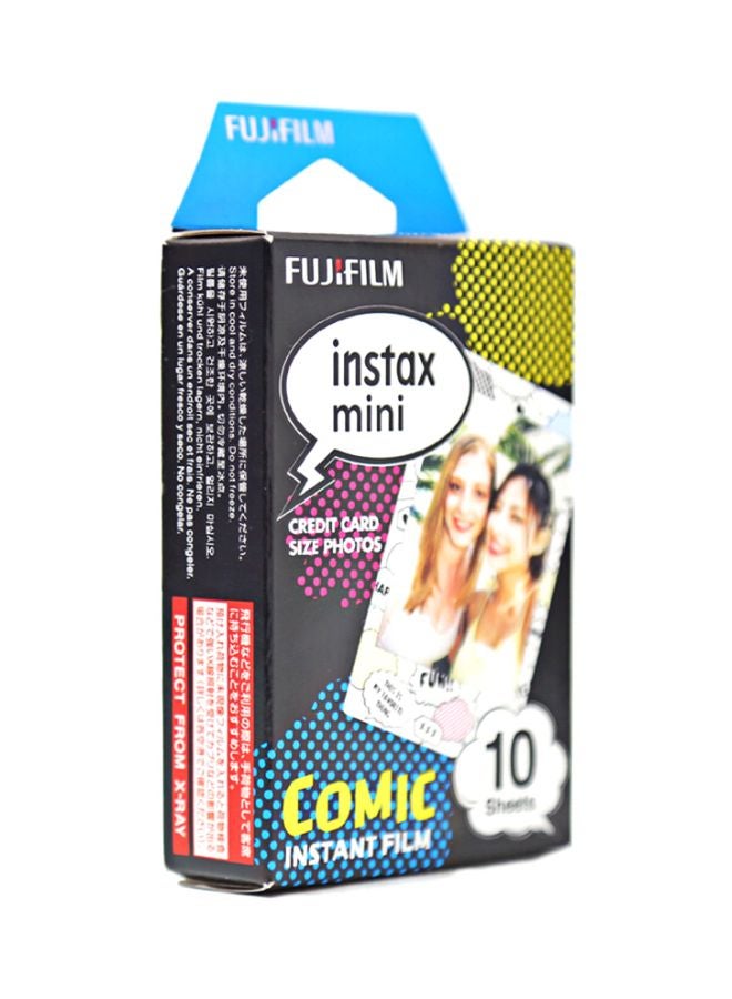 Pack Of 10 Comics Themed Instax Mini Instant Camera Photo Films White/Black