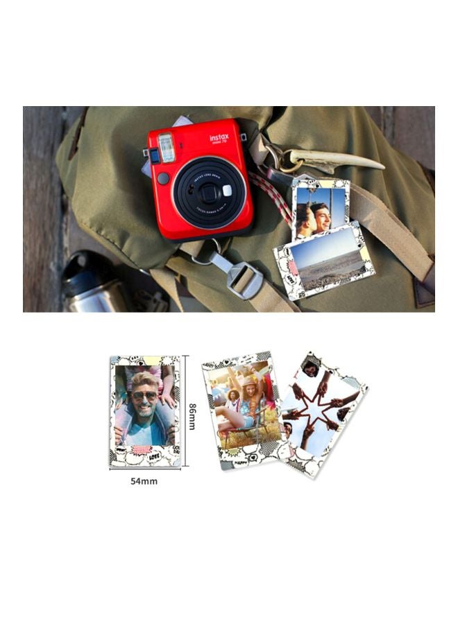 Pack Of 10 Comics Themed Instax Mini Instant Camera Photo Films White/Black