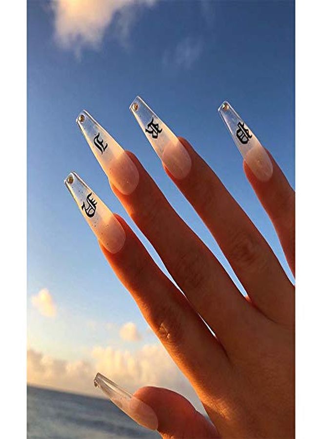 5Colors Letter Nail Art Stickers 10 Sheets Letter Nail Stickers For Nails Old English Words Alphabet Nail Decals