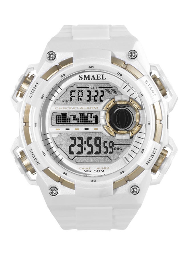 Boys' Water Resistant Rubber Digital Watch Smael-50-WHI