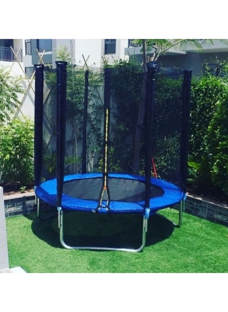 6Ft Kids Outdoor Round Trampoline With Safety Net