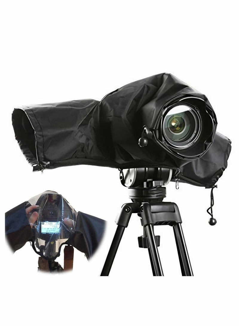 Professional Nylon Camera Rain Cover with Enclosed Hand Sleeves, Photo Accessories for Photography Gear