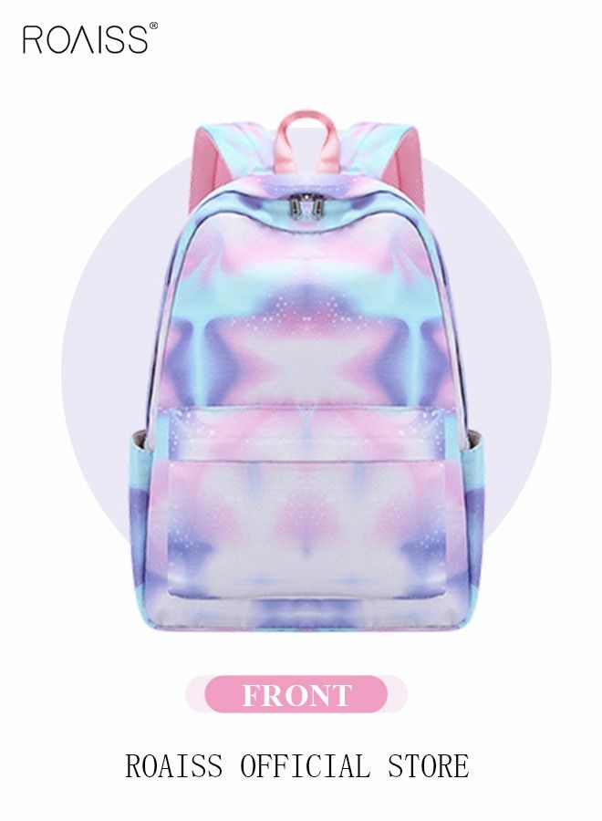 Girls School Backpack Galaxy School Bag Fit 15 Inch Laptop Backpack Insulated Lunch bag for Teens Boys Kids Travel Daypack Lunchbox Bookbag Multicolor