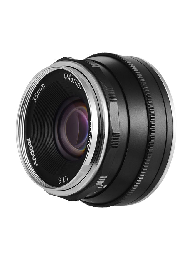 35mm F1.6 Manual Focus Lens 3.5cm Black/Silver