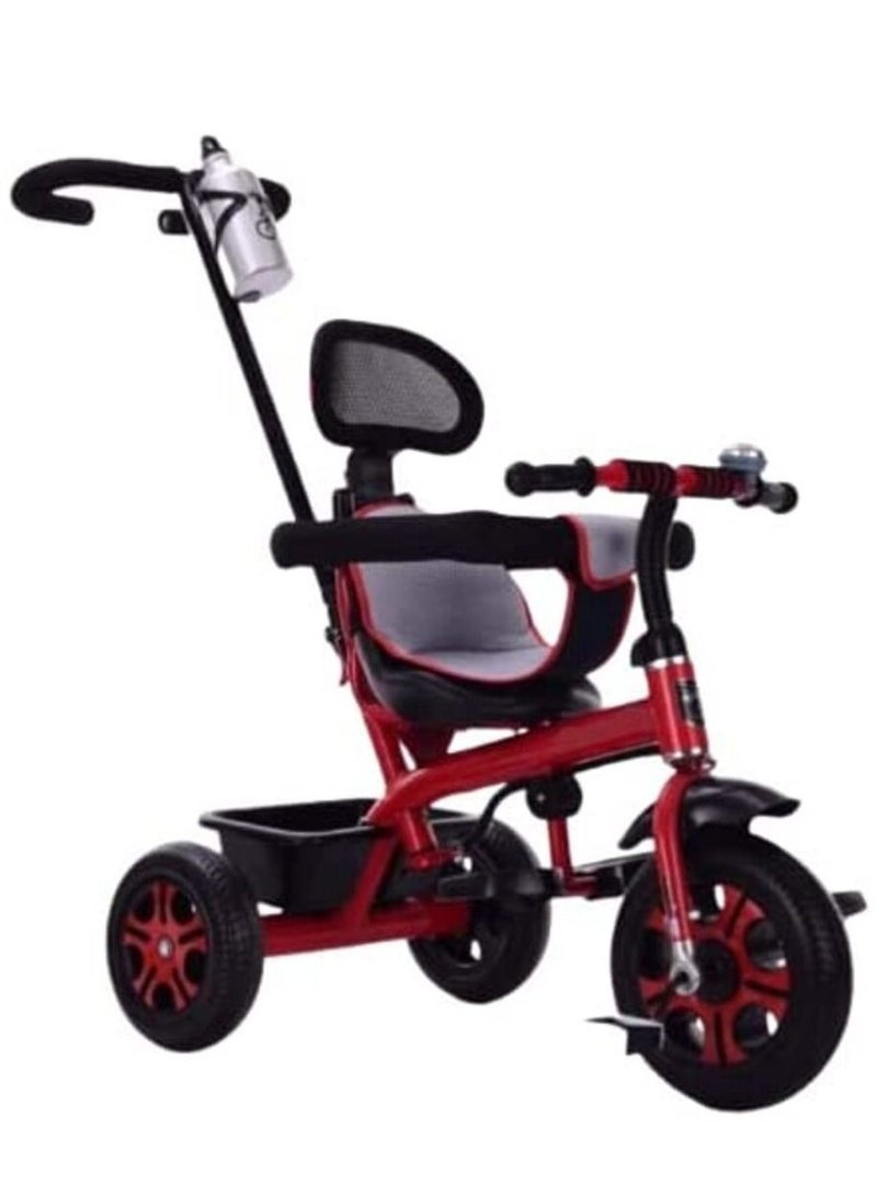 NTECH Kids Tricycles For 1 To 6 Years Old Baby Trike Kid's Ride On Tricycle With Push Bar 3 Wheels Bike For Boys and Girls 3 Wheels Toddler Tricycle (Red)
