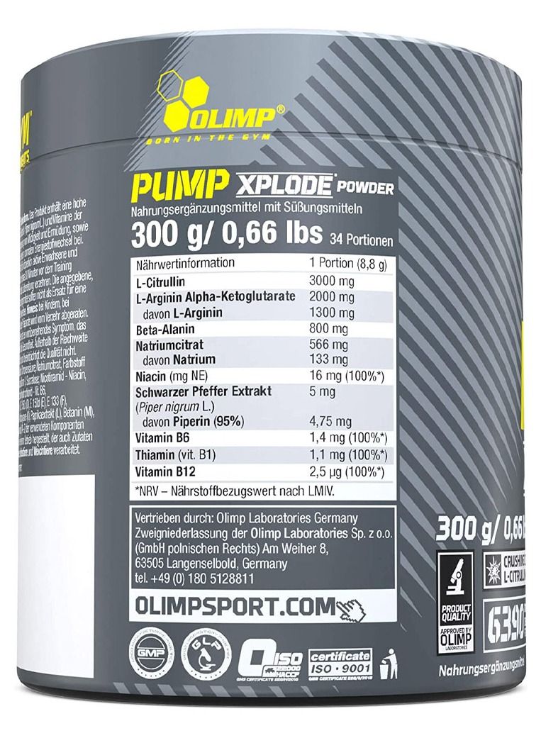 Pump Xplode Xplosive Cola 34 Portions 300g