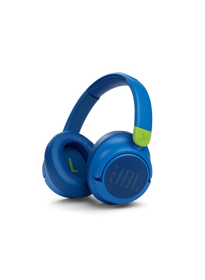 JR460NC Wireless Over-Ear Noise Cancelling Kids Headphones, Built-In Mic, 20 Hour Battery, Designed for Kids, Detachable Audio Cable Blue