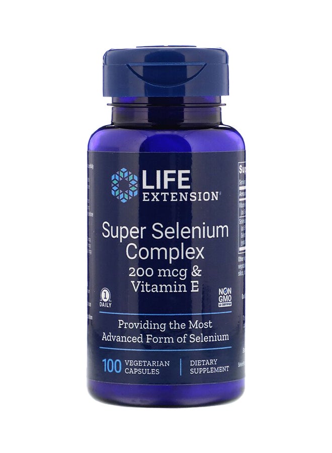 Super Selenium Complex 200mcg Dietary Supplement - 100 Capsules