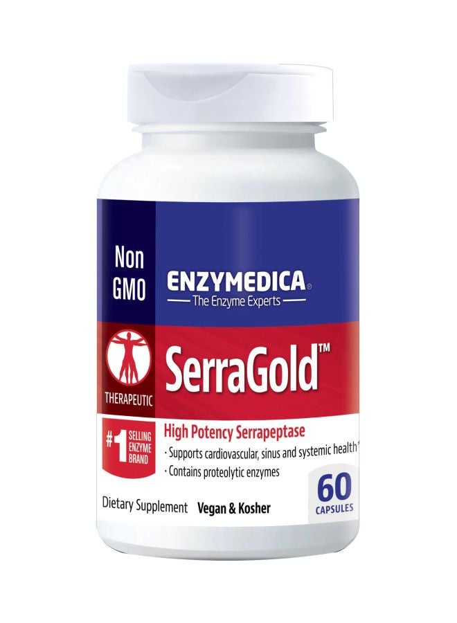 SerraGold High Potency Serrapeptase Dietary Supplement - 60 Capsules