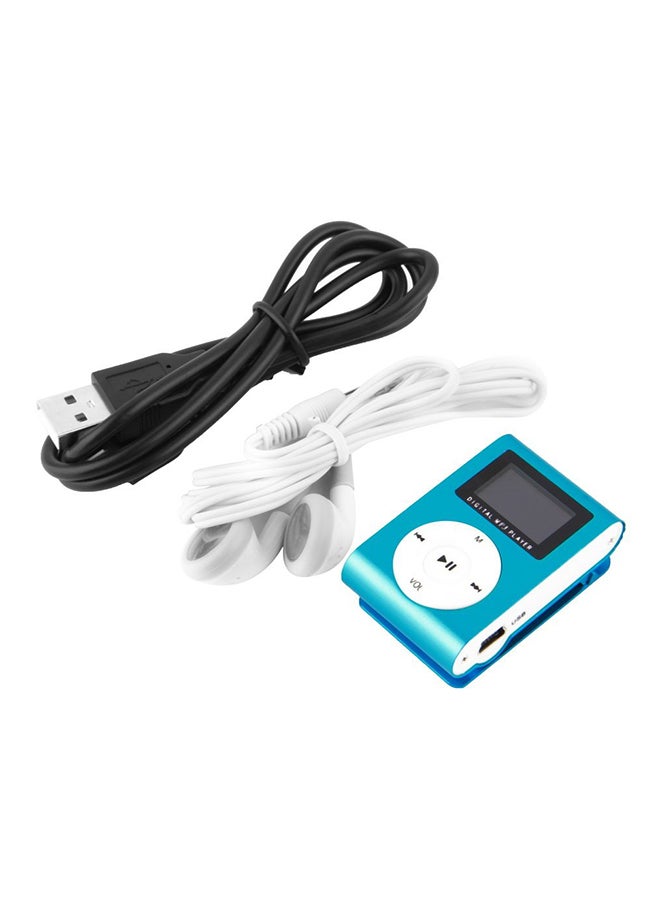 Portable Mini Mp3 Player With USB Cable And Earphone TC03501 Blue