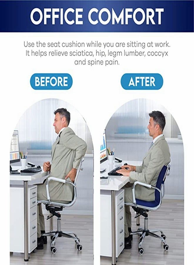 2-Piece Multipurpose Memory Foam Seat Cushion and Lumbar Support Pillow Set