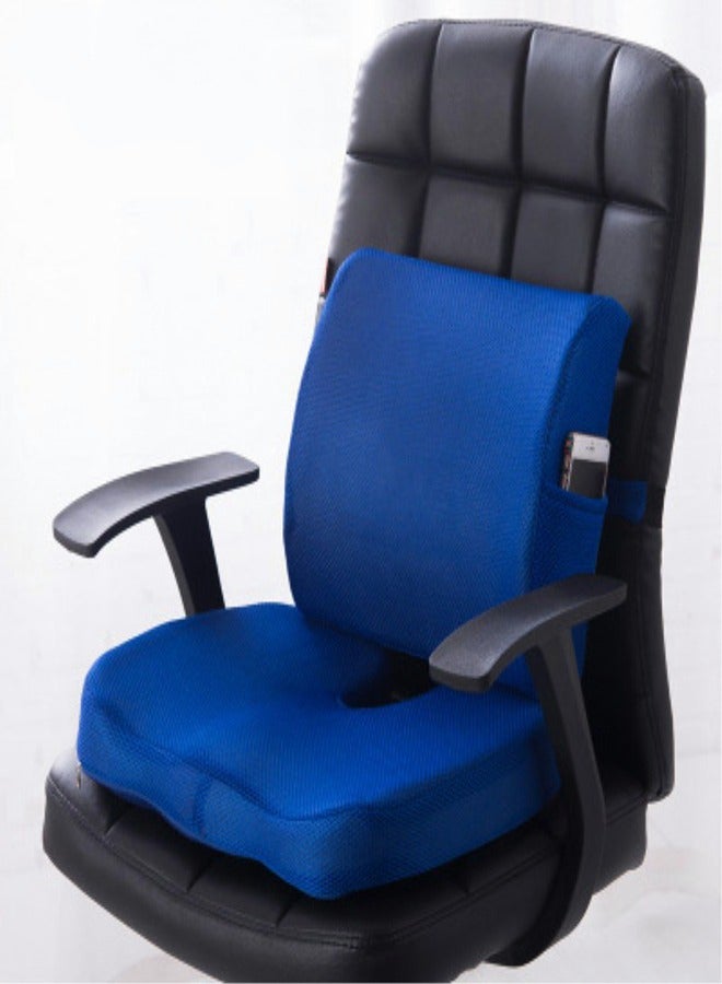 2-Piece Multipurpose Memory Foam Seat Cushion and Lumbar Support Pillow Set