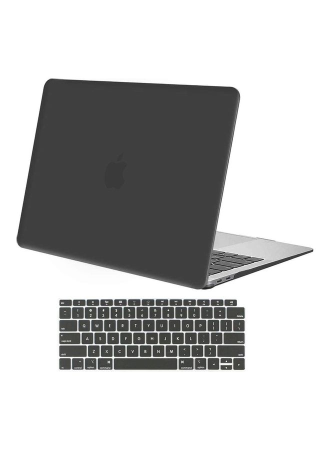 MacBook Air 13 inch Case With keyboard M1 A2337 A2179 A1932 2020 2019 2018 Release, Slim Plastic Matte Hard Cover Compatible Mac Air 13.3 inch with Retina Display Touch ID Black
