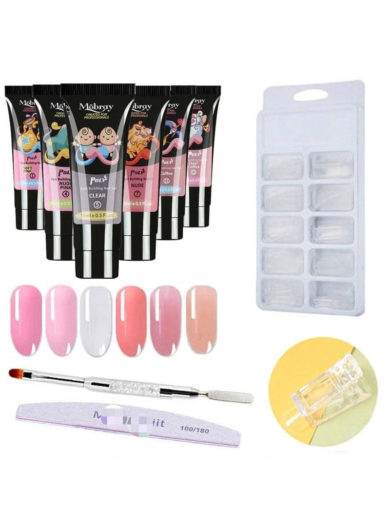 Poly Gel Extension Nail Kit 6 Colors Popular for Art Design