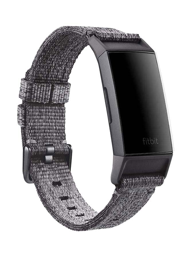 Woven Band For Fitbit Charge 3/4 Small Charcoal Grey