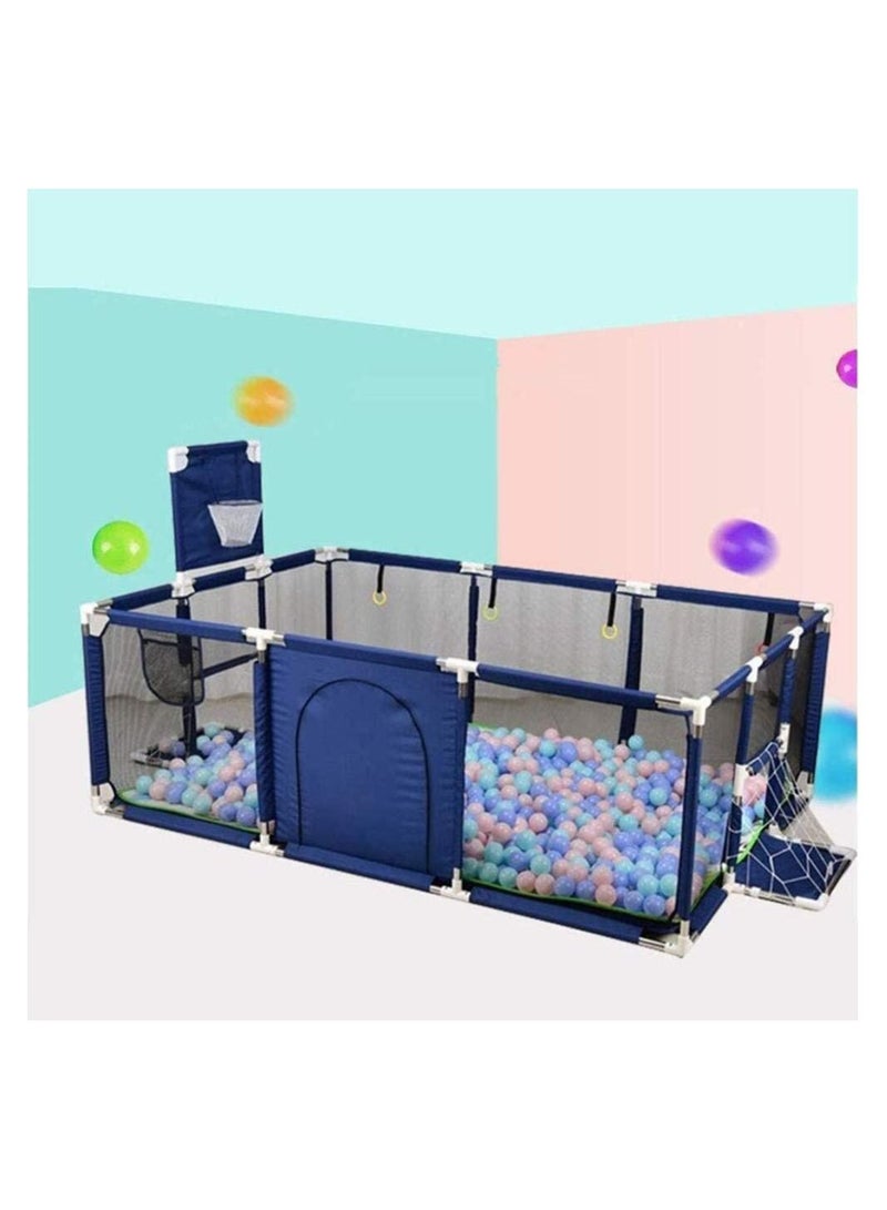 Rectangular playground with fence and door for children, portable and safe and protects children from falling
