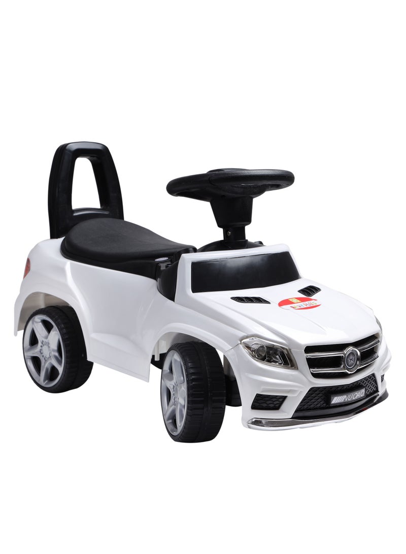 Kids Feet Sturdy Ride-On Car With Broad Seat For 2 To 5 Years, White - 67x38x30 cm