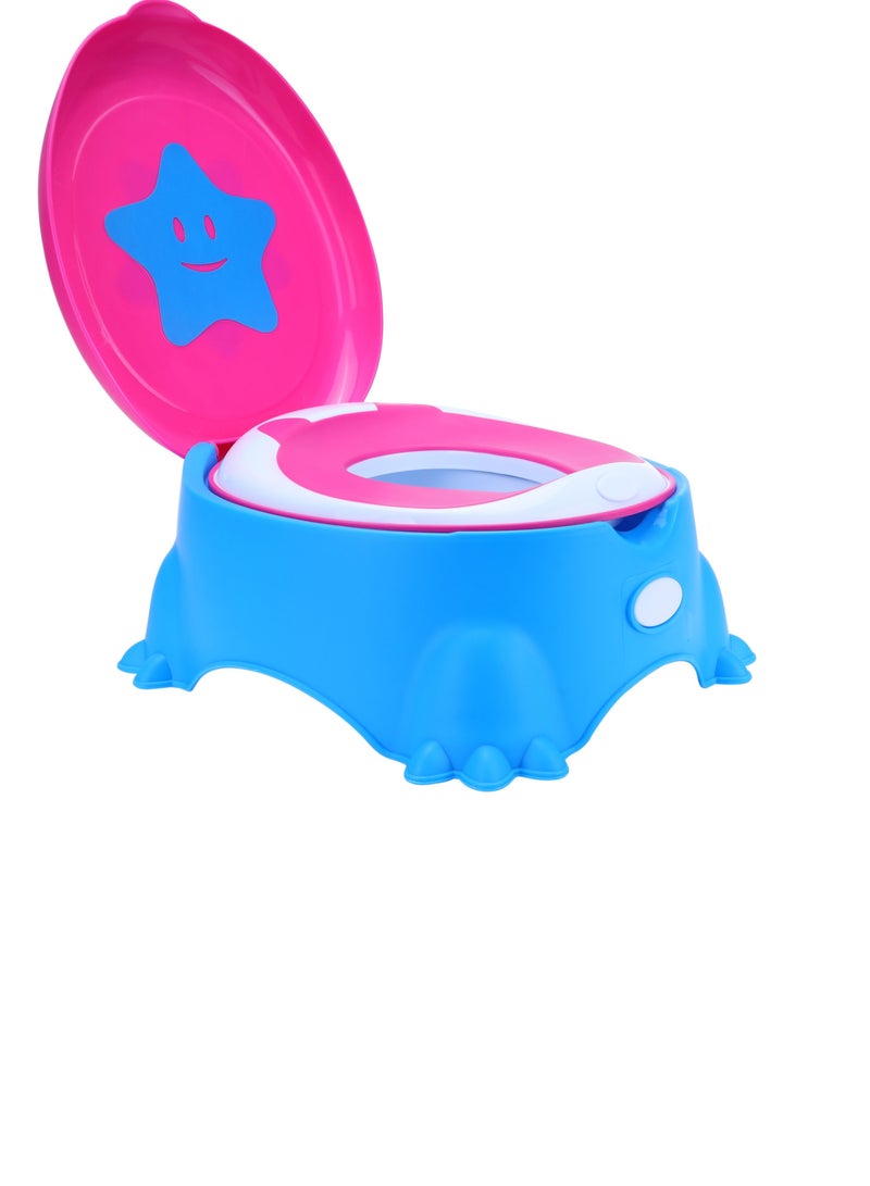 BP8760-BLUE/RED Portabel Baby Potty Chair - Splash Shield With Removable Lid, Comfy High Back Rest, Ergonomic Design And Non-Slip Feet - Boy, Girl