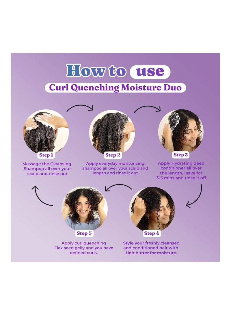 Curl Quenching Moisture Styling Bundle For Curly And Wavy Hair Cruelty Free Vegan Moisture And Definition Frizz Control Solution 200gm Each