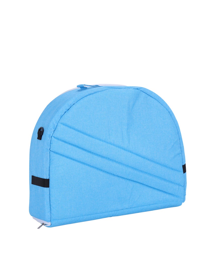 Portable Folding Baby Travel Crib with Mesh Canopy, Bug Net, and Infant Lounger | Compact and Travel-Friendly Baby Sleeper Bag | Lightweight Nursery Bed for Newborns 0-12 Months, BLUE